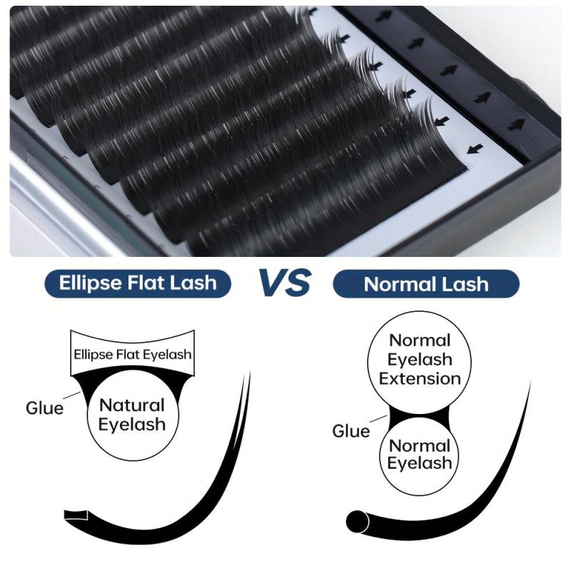 Natural Curling Flat Lashes Extension for Salon Use