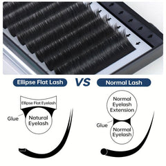 Natural Curling Flat Lashes Extension for Salon Use
