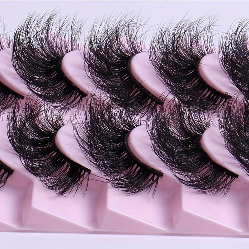 10 Pairs Mink Hair False Eyelashes for Natural Look
