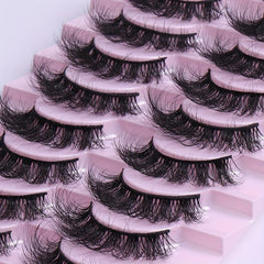 10 Pairs Mink Hair False Eyelashes for Natural Look