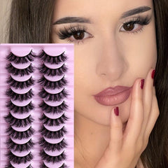 10 Pairs Mink Hair False Eyelashes for Natural Look