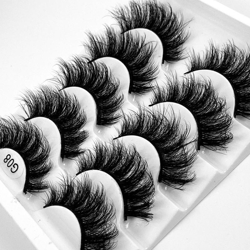 5 Pairs 3D Faux Mink Lashes Fluffy Soft Wispy Natural Long False Eyelashes