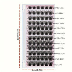 72pcs Mega Volume Individual Lash Extension 8-16mm D Curl Cluster Lash