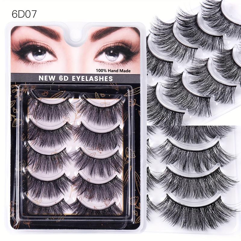 5 Pairs 6D Chemical Fiber False Eyelashes Natural Curling Lashes