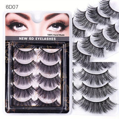 5 Pairs 6D Chemical Fiber False Eyelashes Natural Curling Lashes