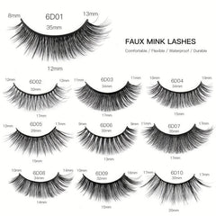 5 Pairs 6D Chemical Fiber False Eyelashes Natural Curling Lashes