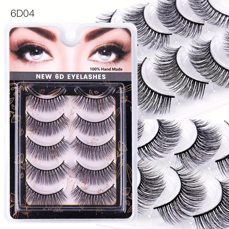 5 Pairs 6D Chemical Fiber False Eyelashes Natural Curling Lashes
