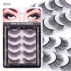 5 Pairs 6D Chemical Fiber False Eyelashes Natural Curling Lashes