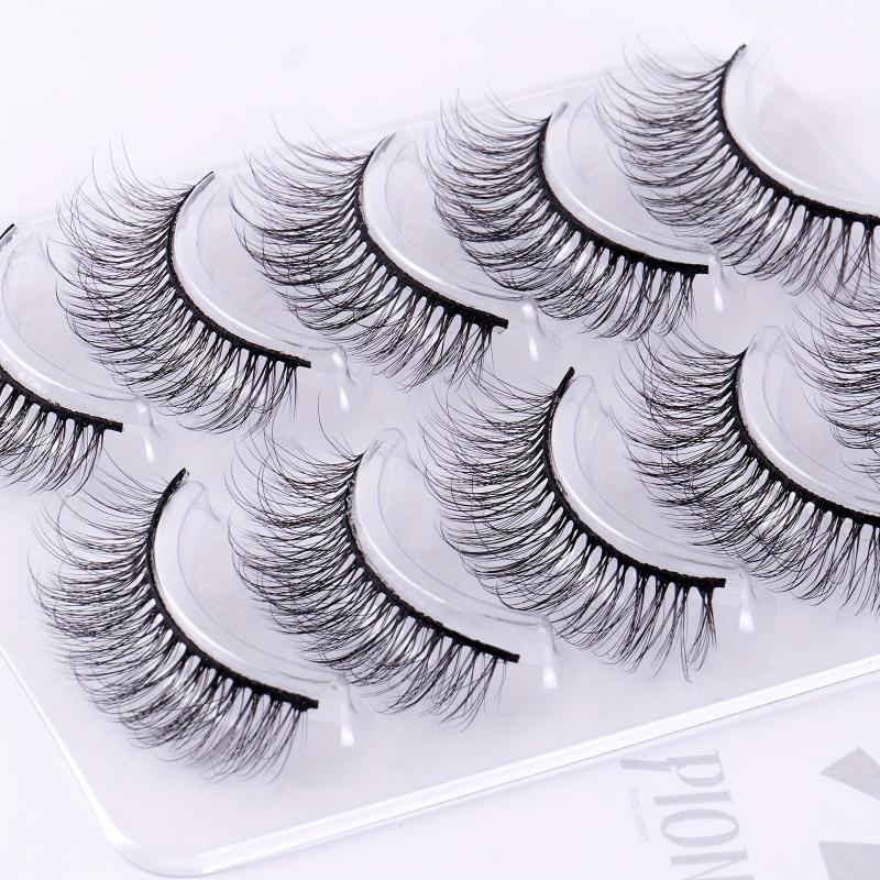 5 Pairs 6D Chemical Fiber False Eyelashes Natural Curling Lashes