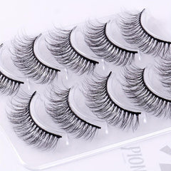 5 Pairs 6D Chemical Fiber False Eyelashes Natural Curling Lashes