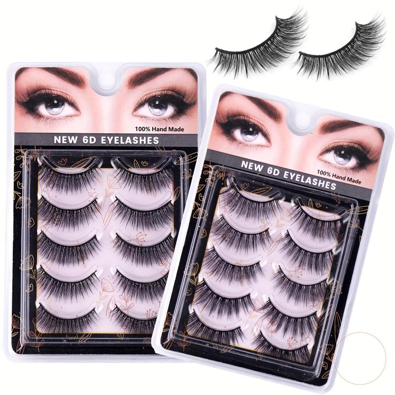 5 Pairs 6D Chemical Fiber False Eyelashes Natural Curling Lashes