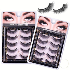 5 Pairs 6D Chemical Fiber False Eyelashes Natural Curling Lashes