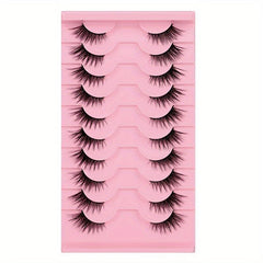 10 Pairs Fox Eye Lashes Winged End Manga Style Eyelashes