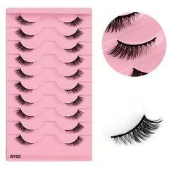 10 Pairs Fox Eye Lashes Winged End Manga Style Eyelashes