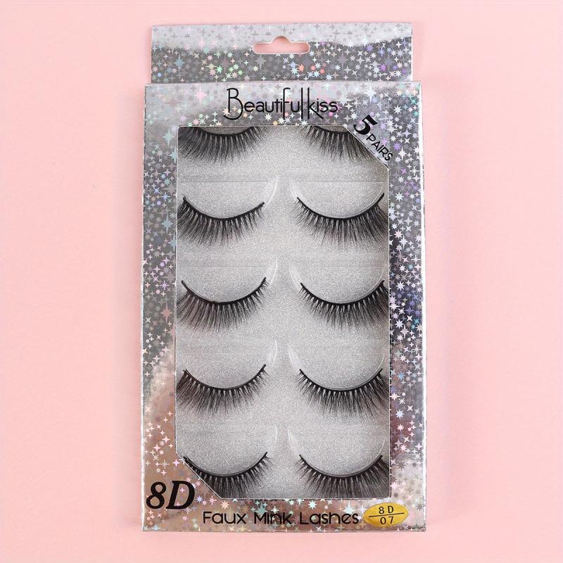 5 Pairs 8D Fluffy Wispy Eyelashes Natural Volume Crisscross Lashes Extension