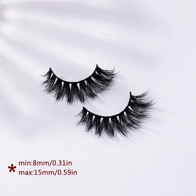 7 Pairs 5D Curl Fluffy Faux Eyelashes 15mm Wispy False Eyelash Extensions Pack