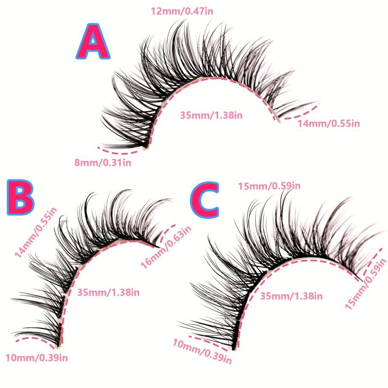 False Eyelashes Kits Fluffy Faux Mink Manga Moisturizing Look