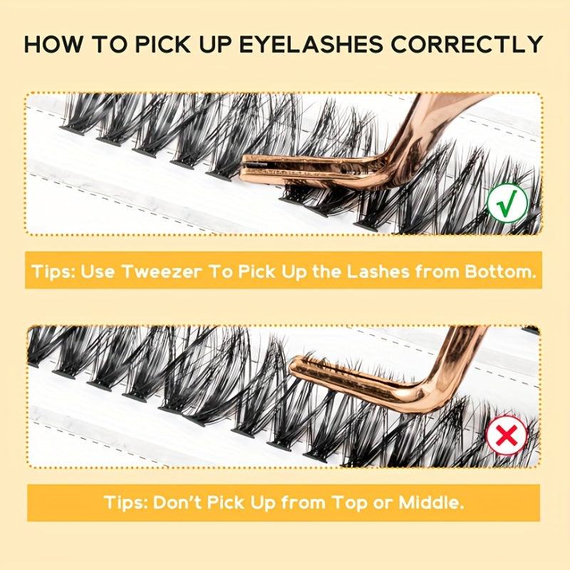 DIY Natural D Curve Faux Mink Hair 3D False Eyelashes