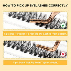 DIY Natural D Curve Faux Mink Hair 3D False Eyelashes