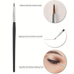 Fine Angled Eyeliner Brush Set Precision Gel Eye Makeup 3 Pieces