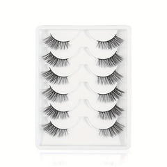 6 Pairs C Curling Fluffy False Eyelashes Elongated Eye End Charming Eyelashes