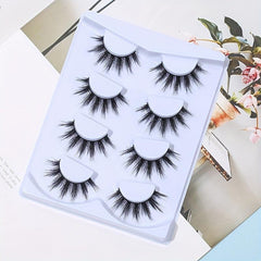 4 Pairs Thick Curly Manga Lashes Criss Cross Band Long False Eyelashes