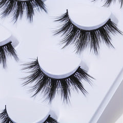 4 Pairs Thick Curly Manga Lashes Criss Cross Band Long False Eyelashes