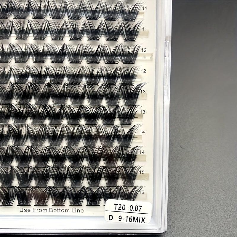 168pcs DIY Eyelash Extension Kit D Curl Volume Individual Lashes 8-16mm