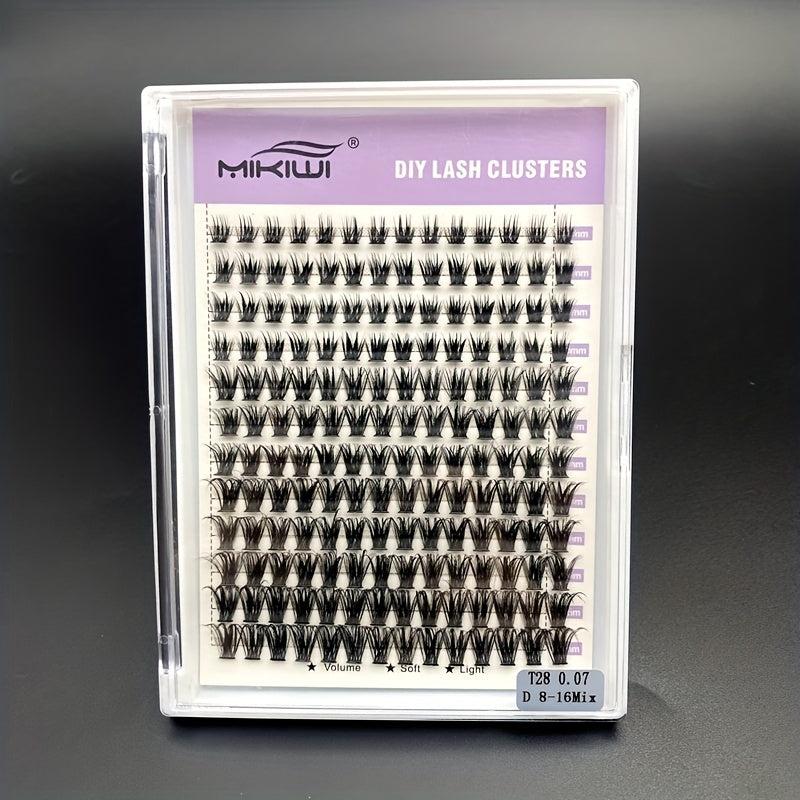 168pcs DIY Eyelash Extension Kit D Curl Volume Individual Lashes 8-16mm