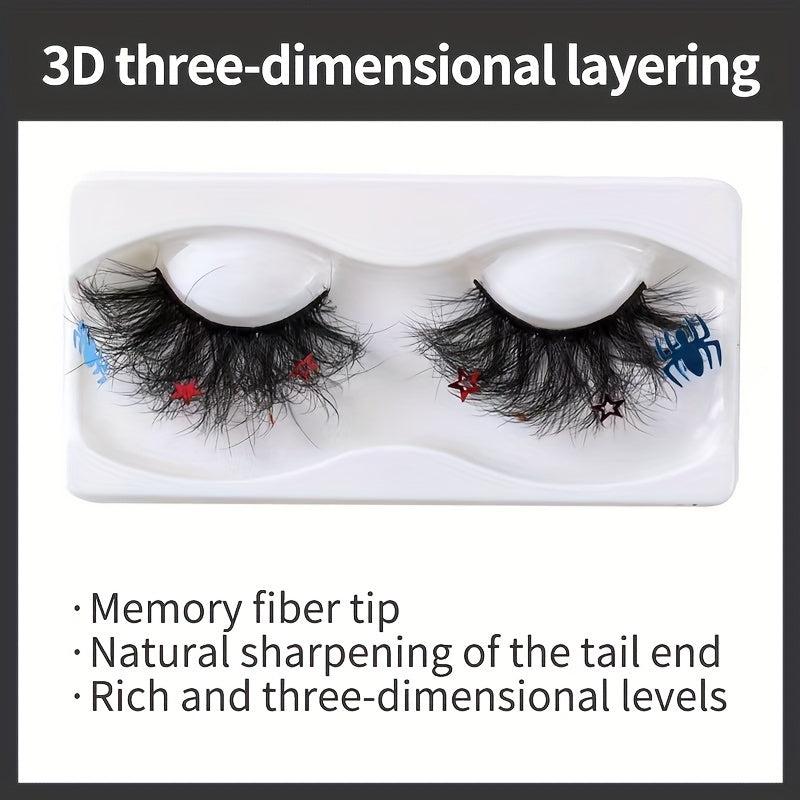 Spider Halloween False Eyelashes Sparkly Stars Spider Sequins Natural Style
