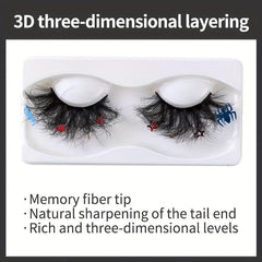 Spider Halloween False Eyelashes Sparkly Stars Spider Sequins Natural Style