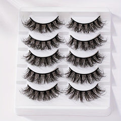 5 Pairs 5D Fluffy False Eyelashes Natural Thick Curly Makeup Lash Extension