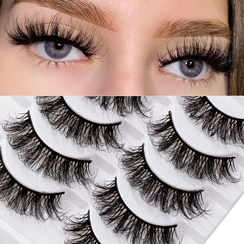 5 Pairs 5D Fluffy False Eyelashes Natural Thick Curly Makeup Lash Extension