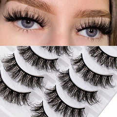 5 Pairs 5D Fluffy False Eyelashes Natural Thick Curly Makeup Lash Extension