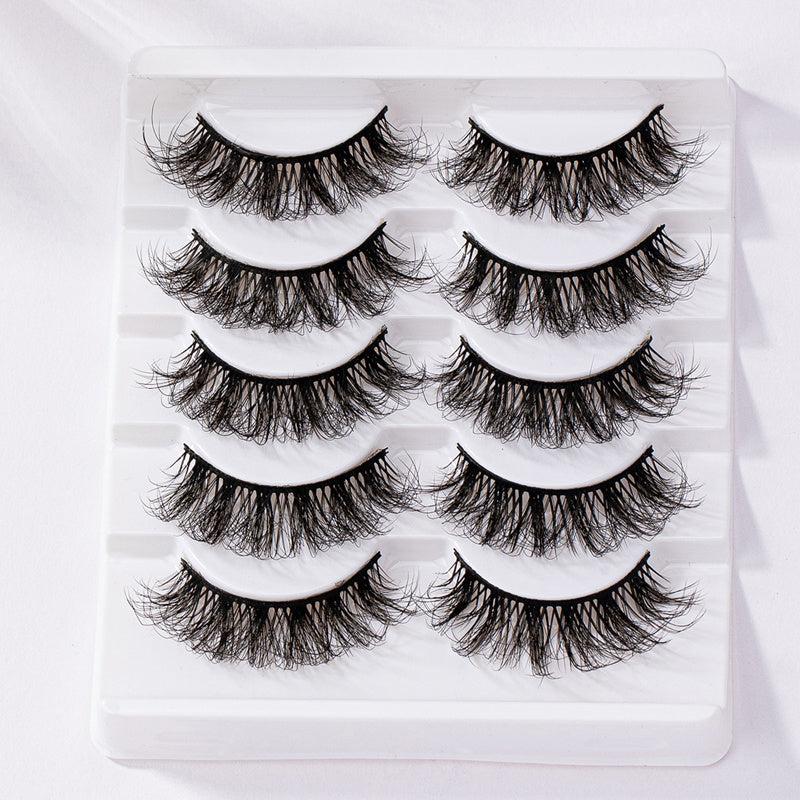 5 Pairs 5D Fluffy False Eyelashes Natural Thick Curly Makeup Lash Extension