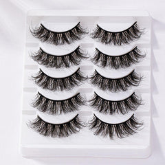 5 Pairs 5D Fluffy False Eyelashes Natural Thick Curly Makeup Lash Extension