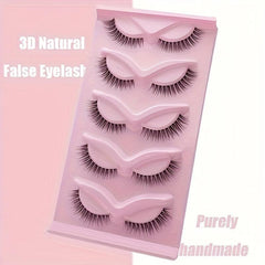 5 Pairs Faux Mink Cat Eye Effect 3D Fluffy False Eyelashes