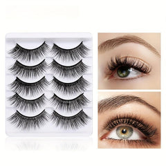 5 Pairs Fluffy False Eyelashes Faux Mink 3D Lashes Extension