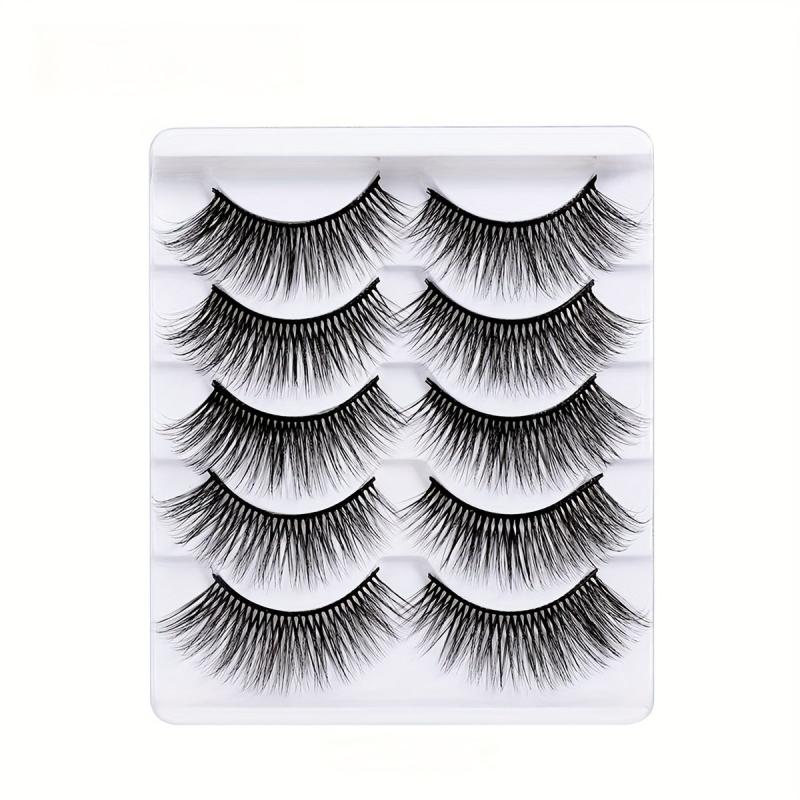 5 Pairs Fluffy False Eyelashes Faux Mink 3D Lashes Extension