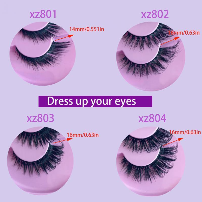 7 Pairs Faux Mink Eyelashes, Natural Volume, Extra Length