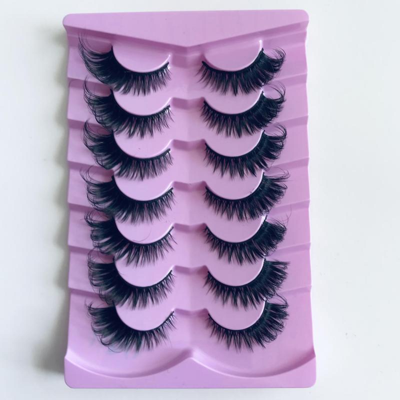7 Pairs Faux Mink Eyelashes, Natural Volume, Extra Length
