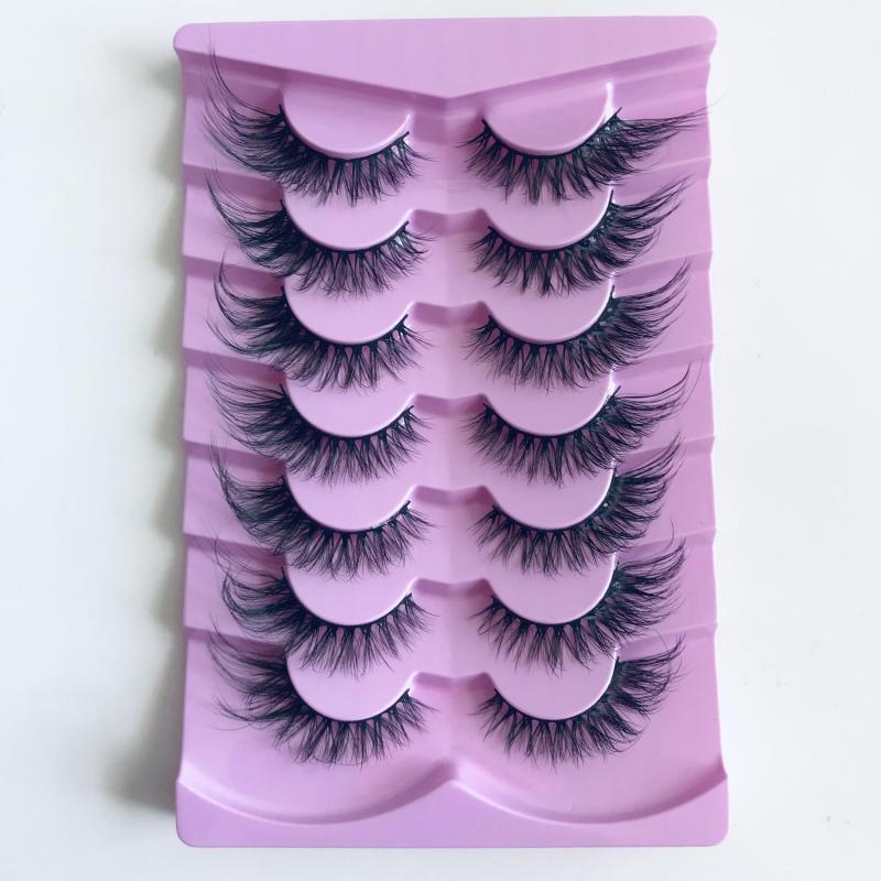 7 Pairs Faux Mink Eyelashes, Natural Volume, Extra Length