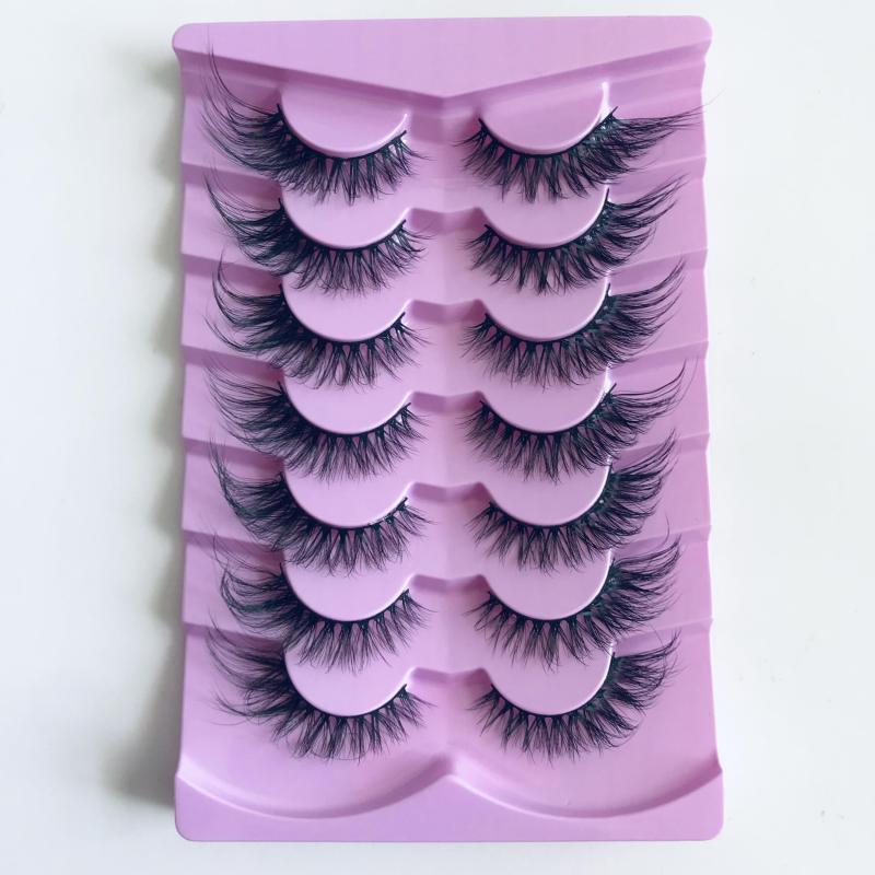 7 Pairs Faux Mink Eyelashes, Natural Volume, Extra Length