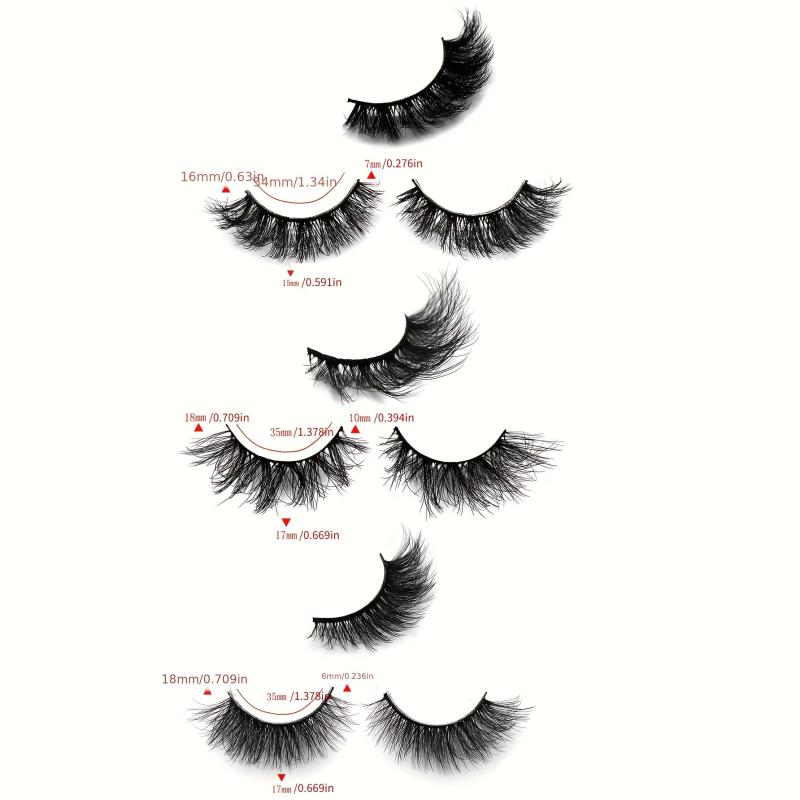 7 Pairs 15mm Thick Curling Fluffy False Eyelashes Cat Eye End Lengthening