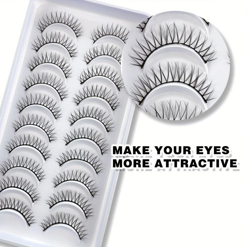 10 Pairs 3D False Eyelashes Faux Mink Lashes Reusable Makeup Tool