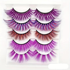 5 Pairs Fluffy Wispy Curly False Eyelashes for Festivals Stage Makeup