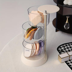 4 Layer Rotatable Makeup Organizer Sponge Holder Jewelry Storage