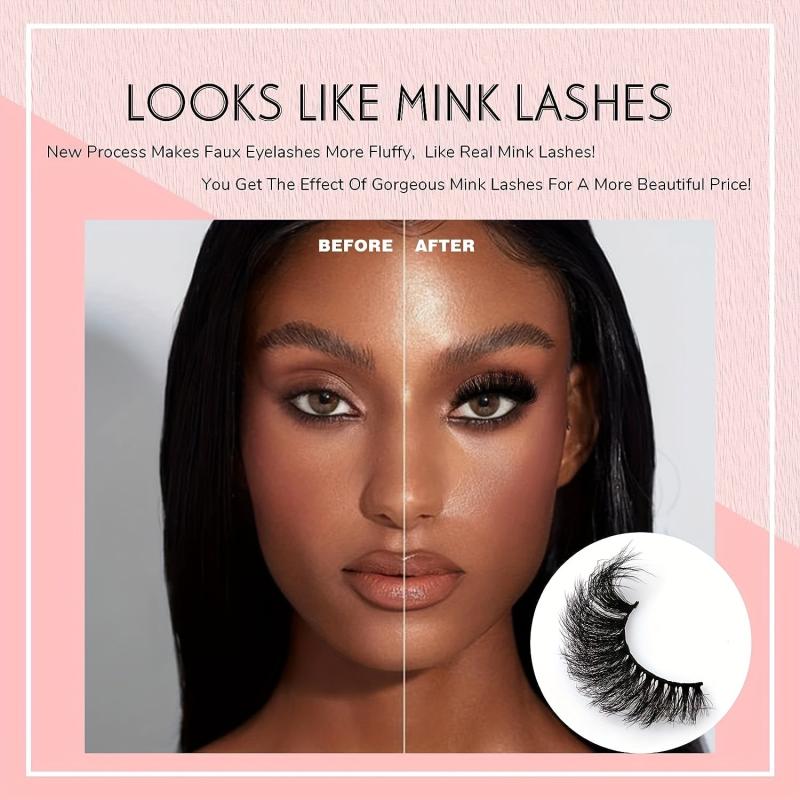 14 Pairs Fluffy Faux Mink Cat Eye False Eyelashes