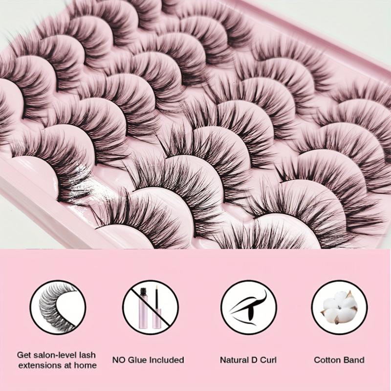 14 Pairs Fluffy Faux Mink Cat Eye False Eyelashes