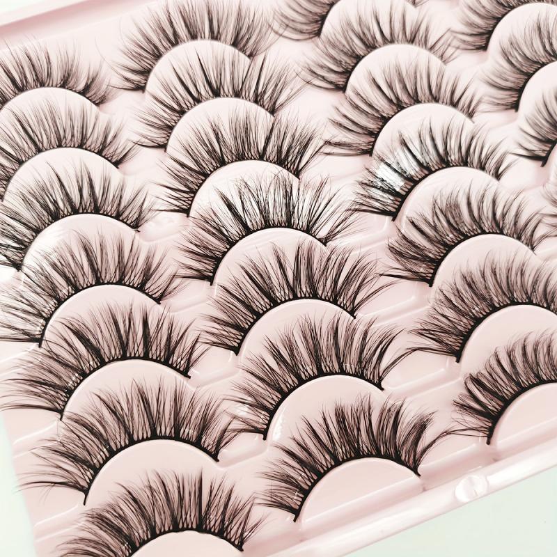 14 Pairs Fluffy Faux Mink Cat Eye False Eyelashes